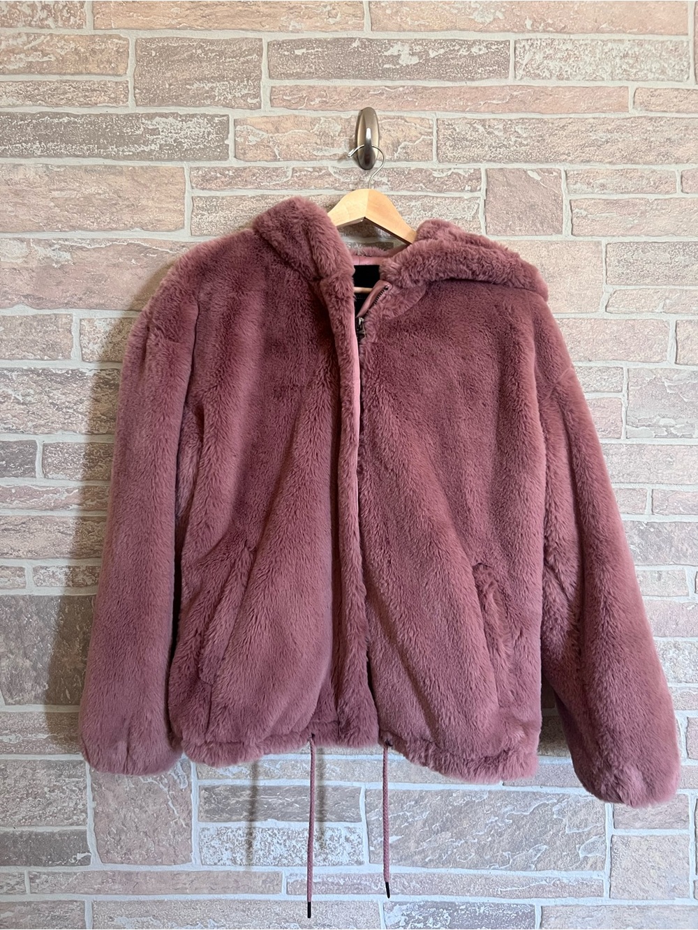 Lucky Brand Faux Fur Hooded Zip Jacket